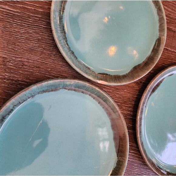 Jaska of California Cascade Ware Blue with Brown Drip Vintage Bread Plate 6 1/8" - Picture 11 of 11